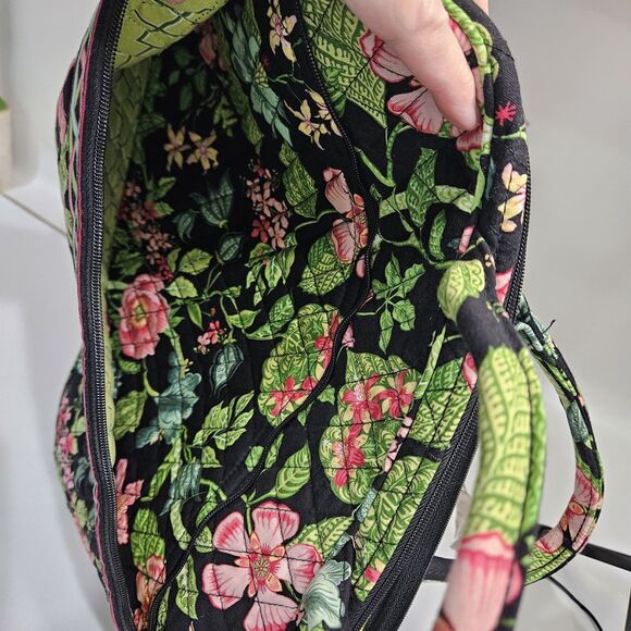 Vera Bradley Retired Botanica Print Black Multi-Color Laptop Case Pockets - Picture 3 of 7